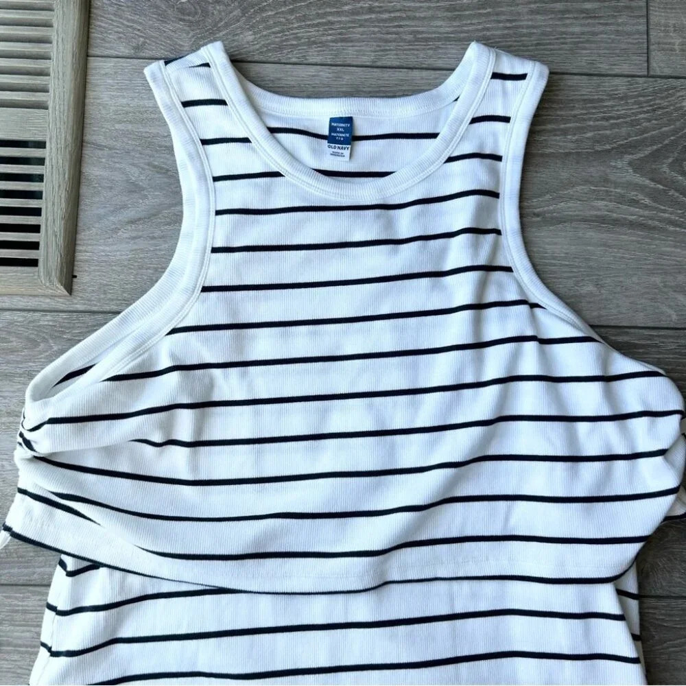 NWT Old Navy Maternity Striped Sleeveless Rib-Knit Nursing Dress - Picture 7 of 16